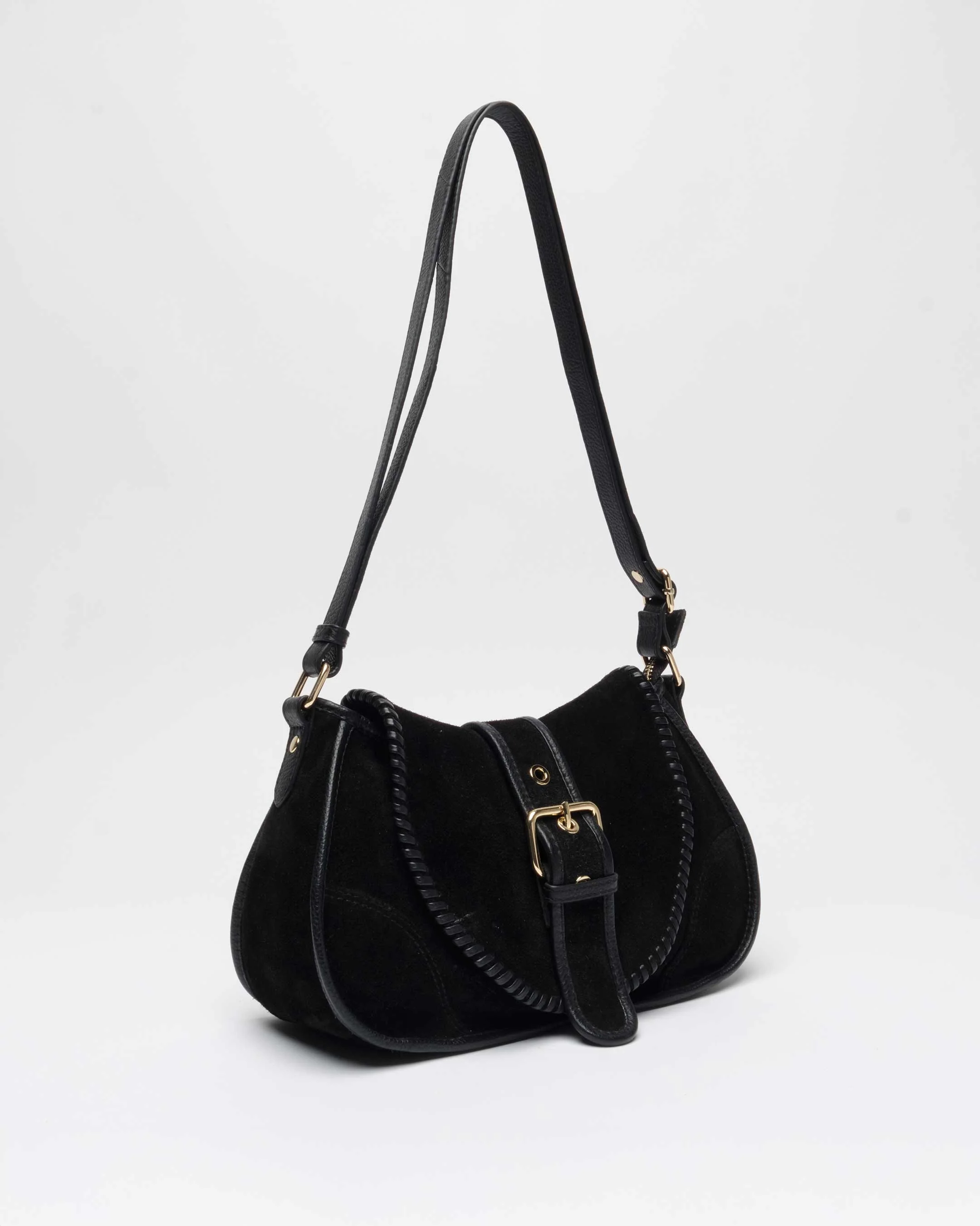 Maria Stitch Suede Black w. Gold - Image 3