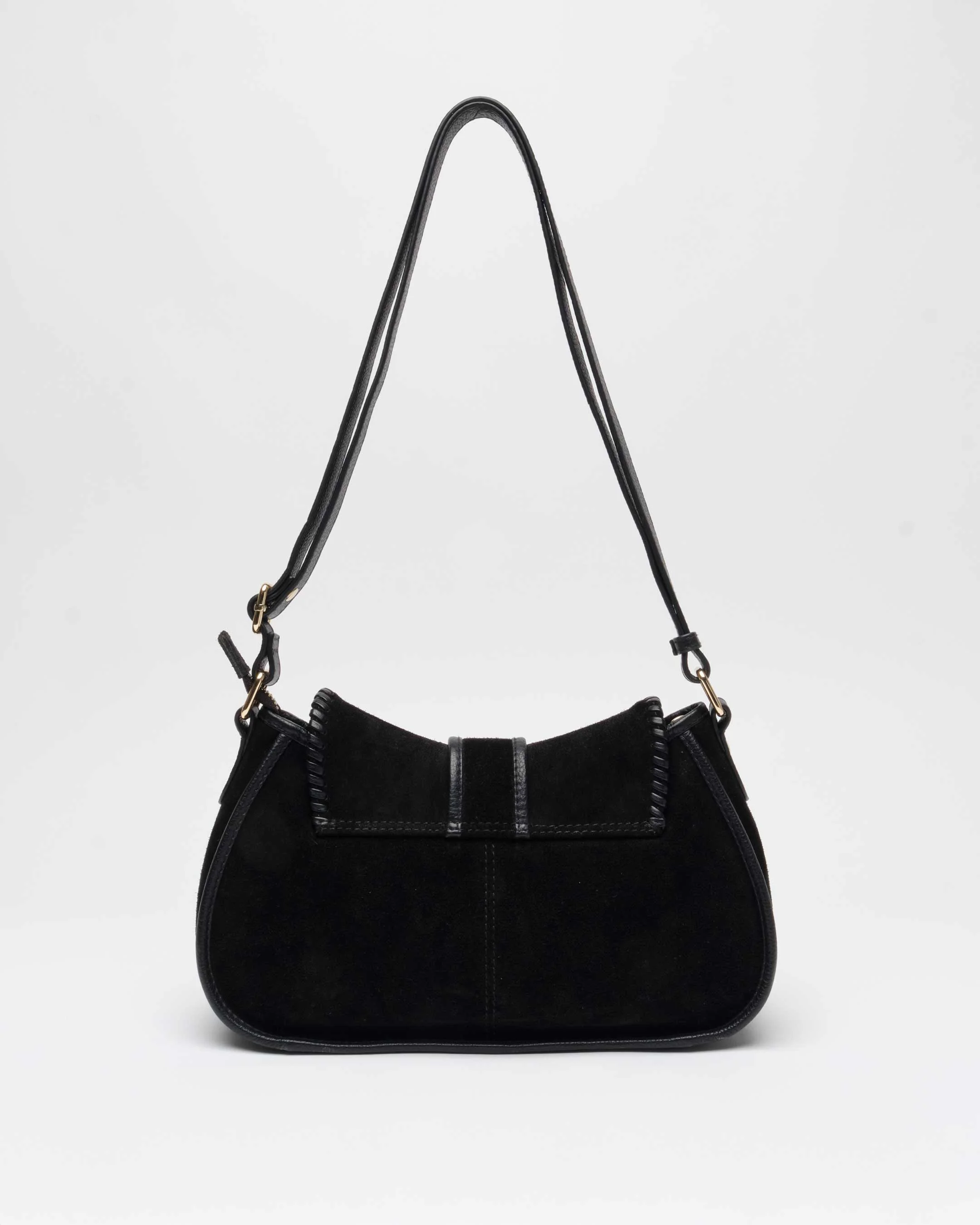 Maria Stitch Suede Black w. Gold - Image 4