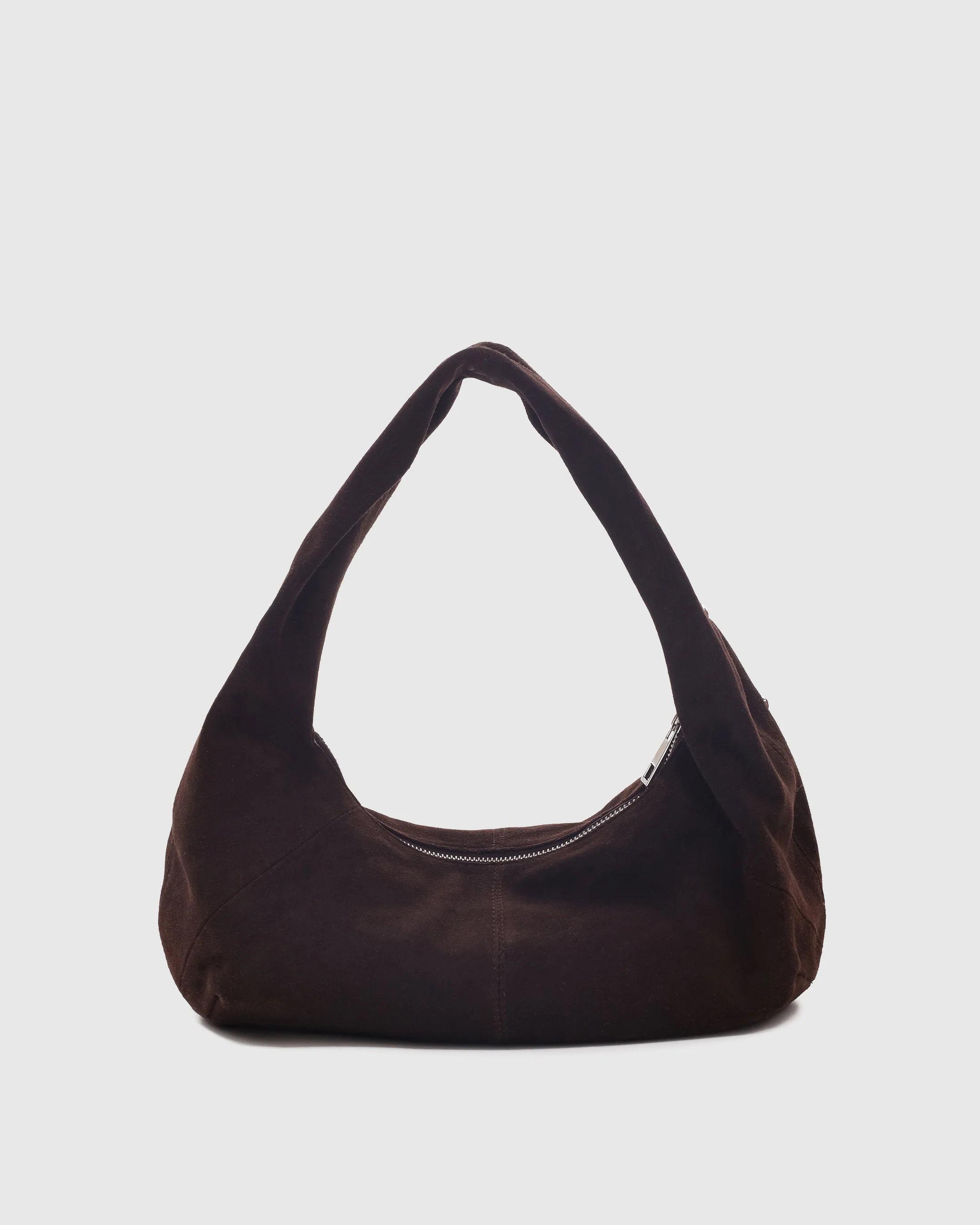 Small Alma Rivet Suede Chocolate - Image 3