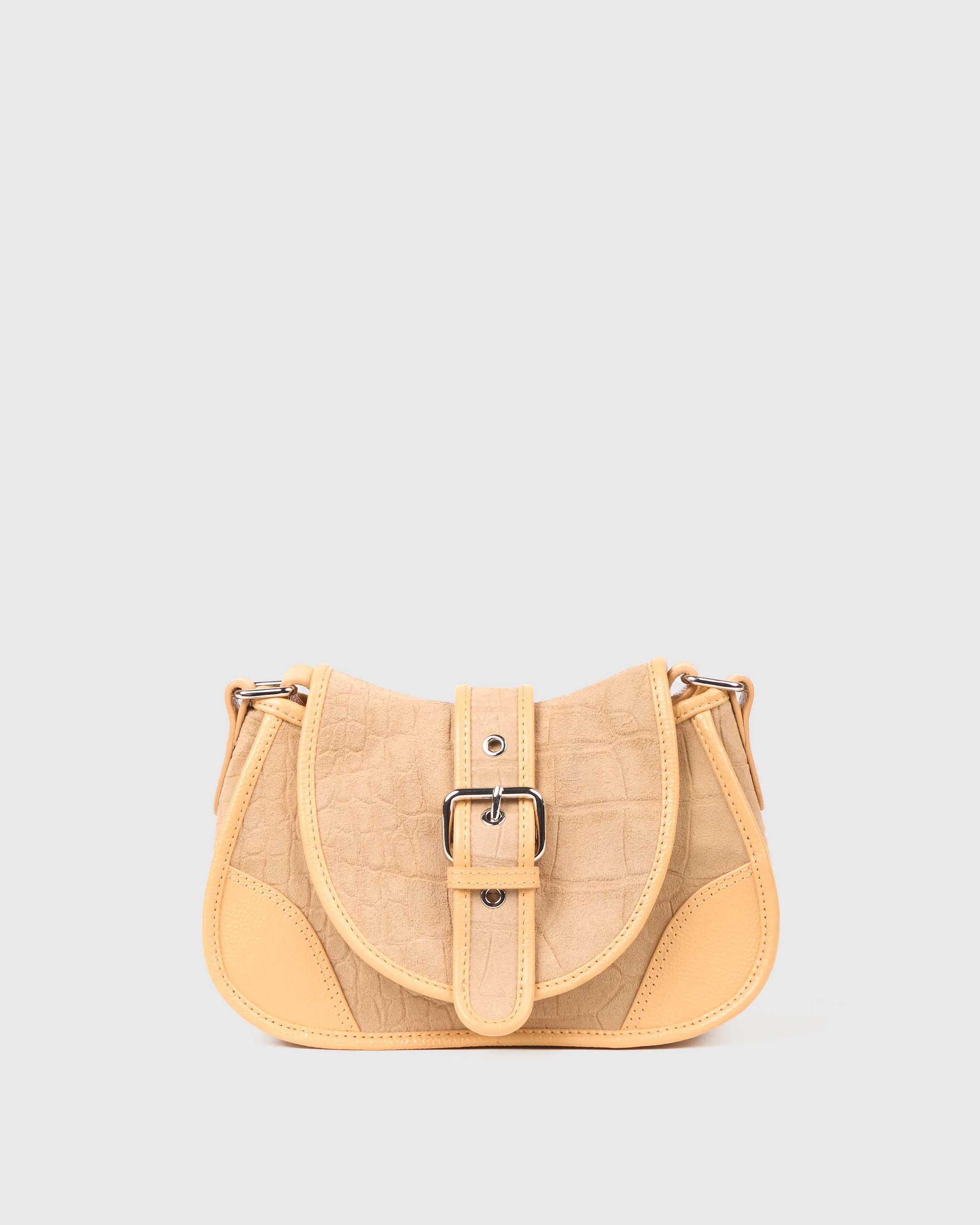 Small Maria Scale Suede Cream