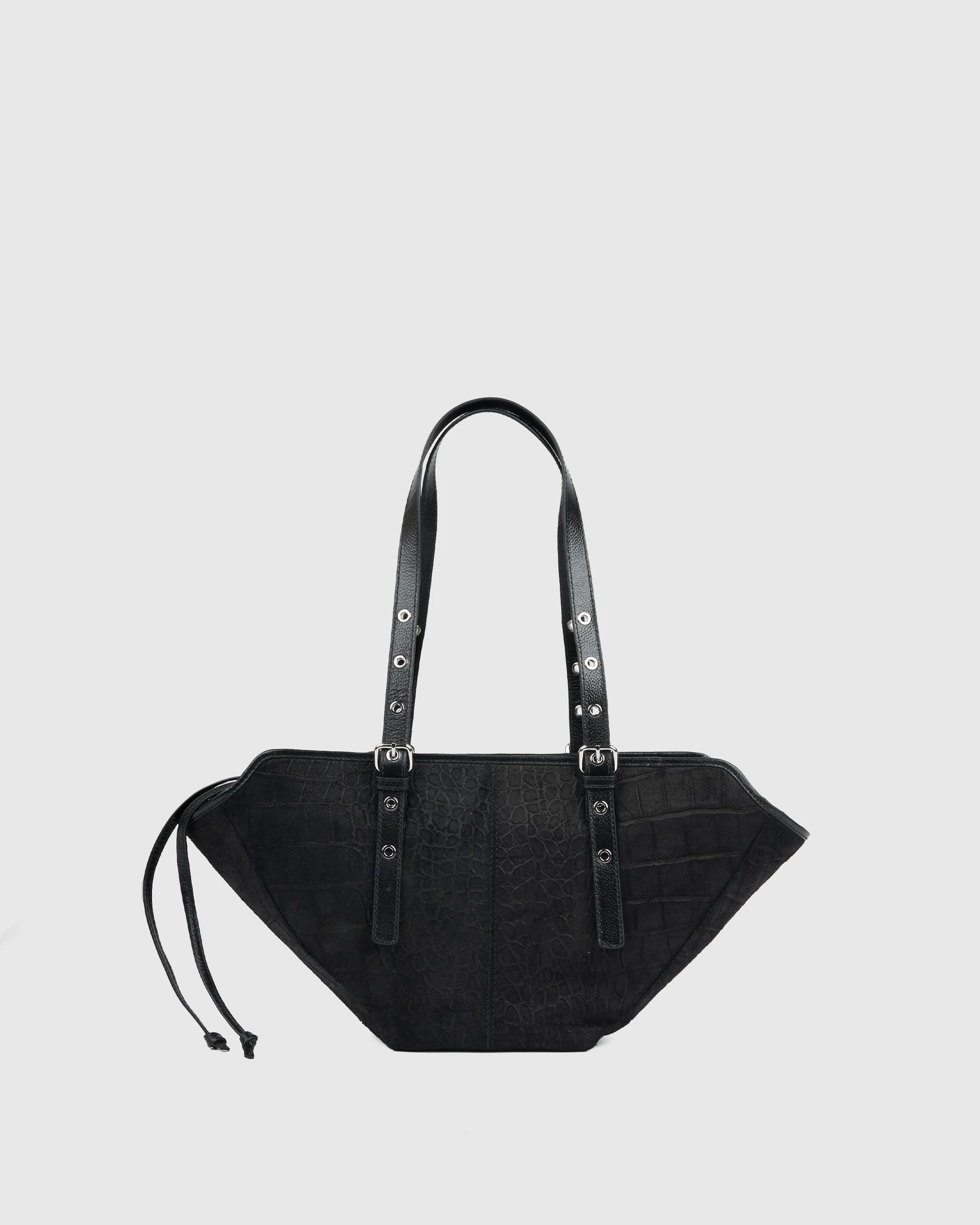 Small Nora Scale Suede Black